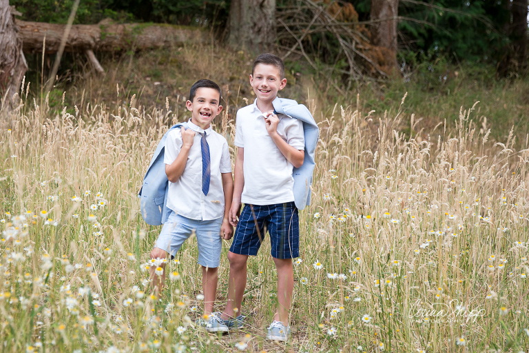SW Washington Family Photographer-brothers posing and laughing