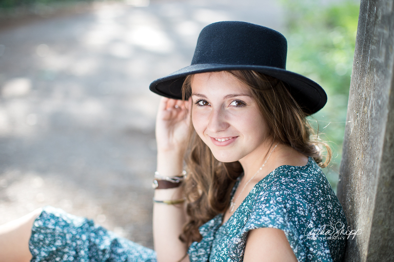 Corina Shipp Photography-Camas Senior Photographer-girl touching brim of hat